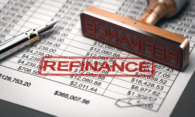 Refinance stamped on financial papers
